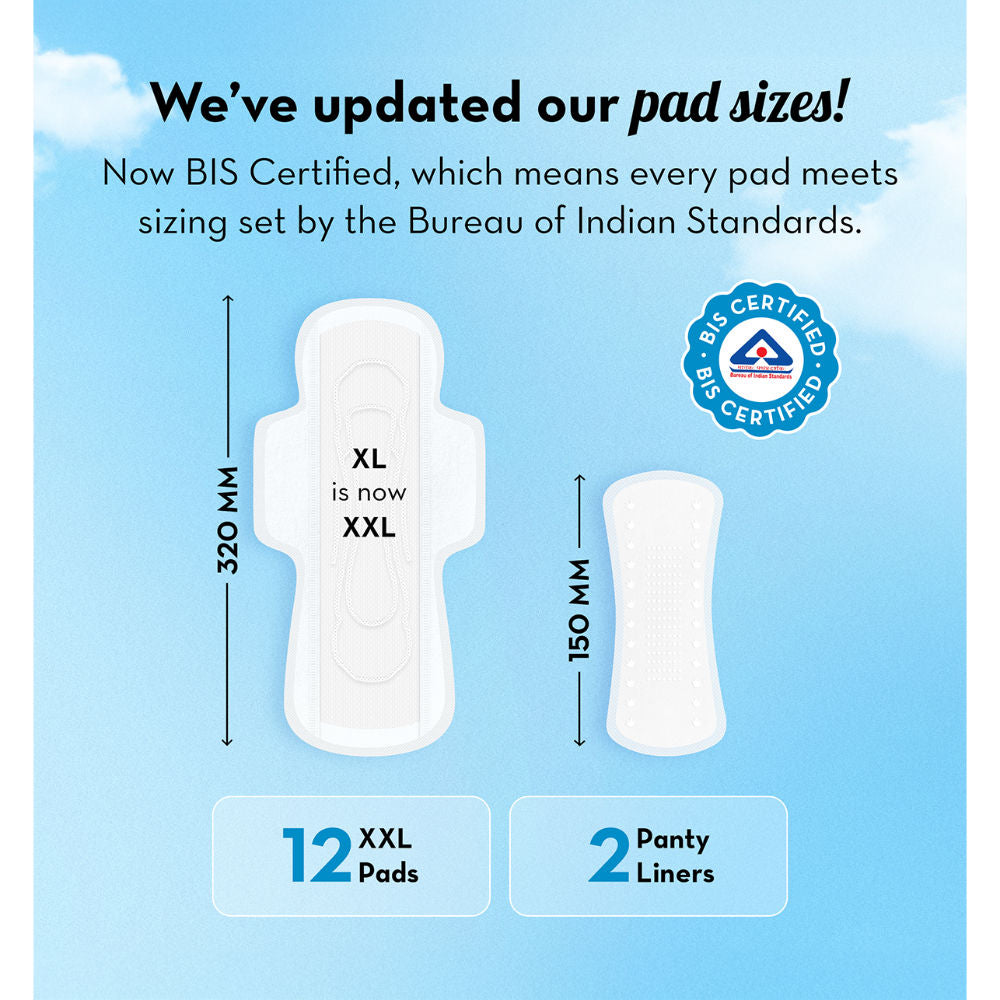 Plush Ultra Thin 12 XXL 100% Cotton Rash Free Sanitary Pads