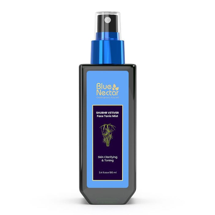Blue Nectar Shubhr Steam Distilled Vetiver Toner Water & Cooling Calming Face Tonic Mist, Alcohol Free