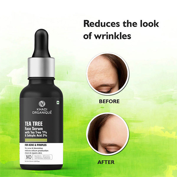 Khadi Organique Tea Tree Face Serum With Tea Tree 1% + Salicylic Acid 2% For Acne & Blemishes