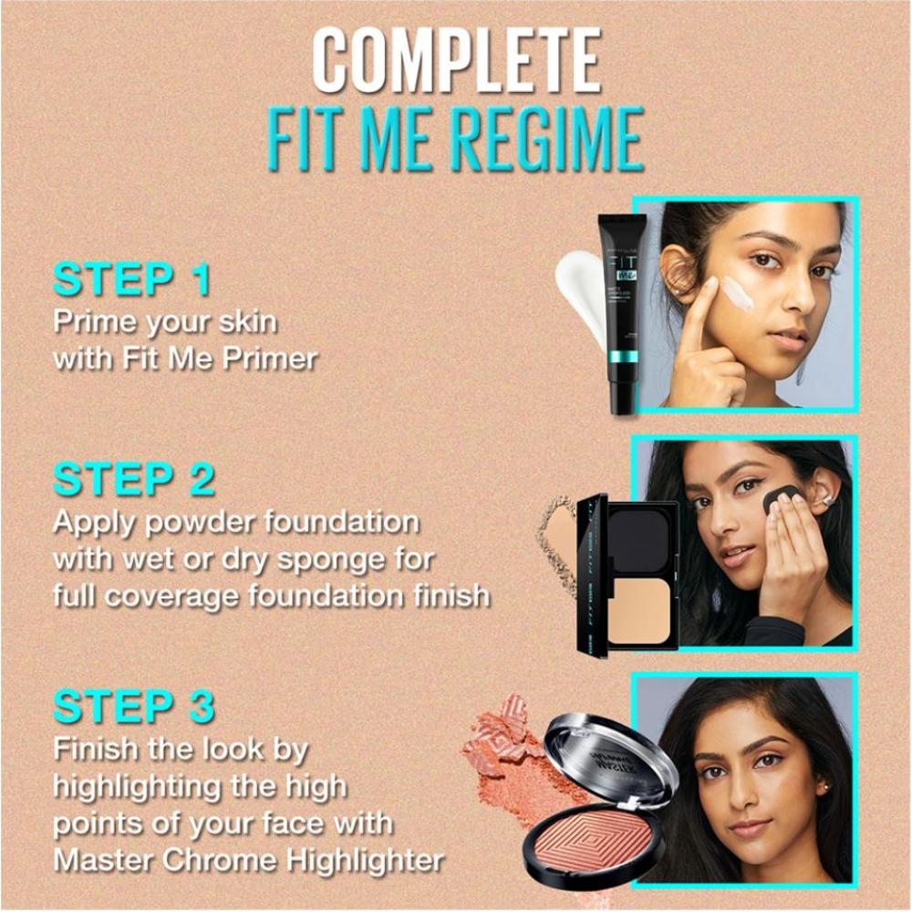 Maybelline New York Fit Me Ultimate Powder Foundation, 24 hr Oil Control + SPF 44 - Porcelain