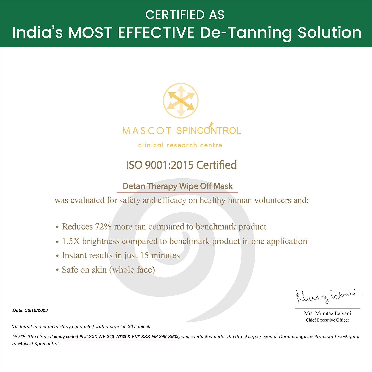 Nature's Essence De Tan Therapy Wipe Off Mask