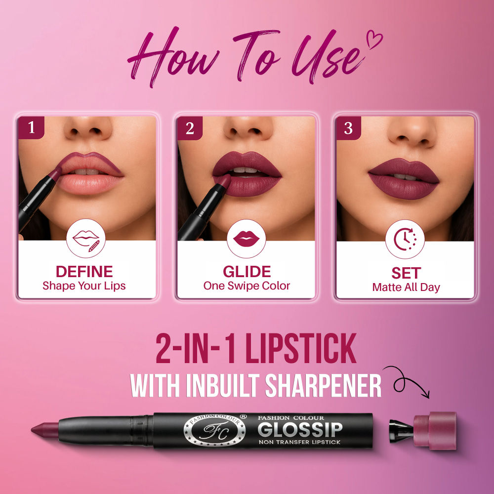 FASHION COLOUR Glossip Non-Transfer Lipstick