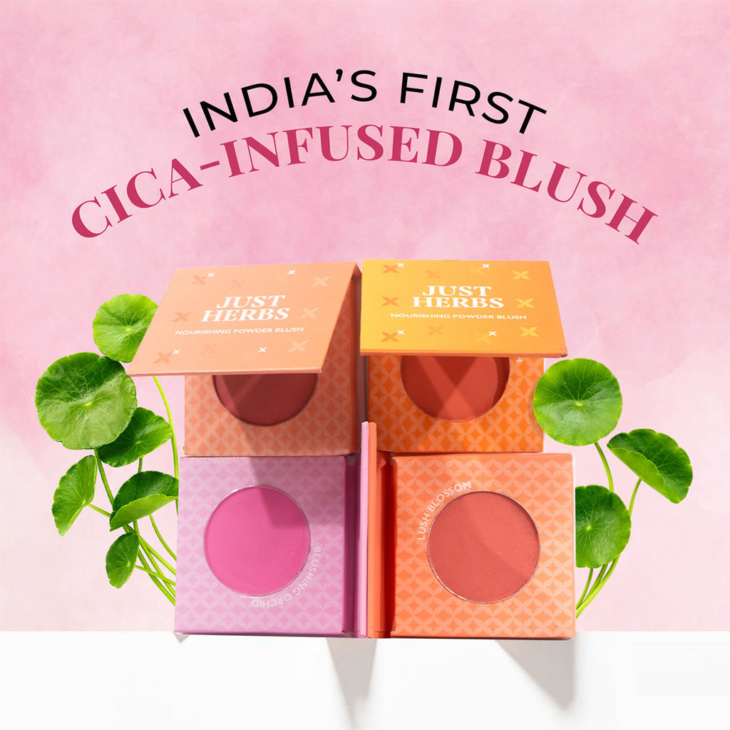 Just Herbs Nourishing Powder Blush, Velvet Rose – Skin-Loving & Smooth Blend Finish