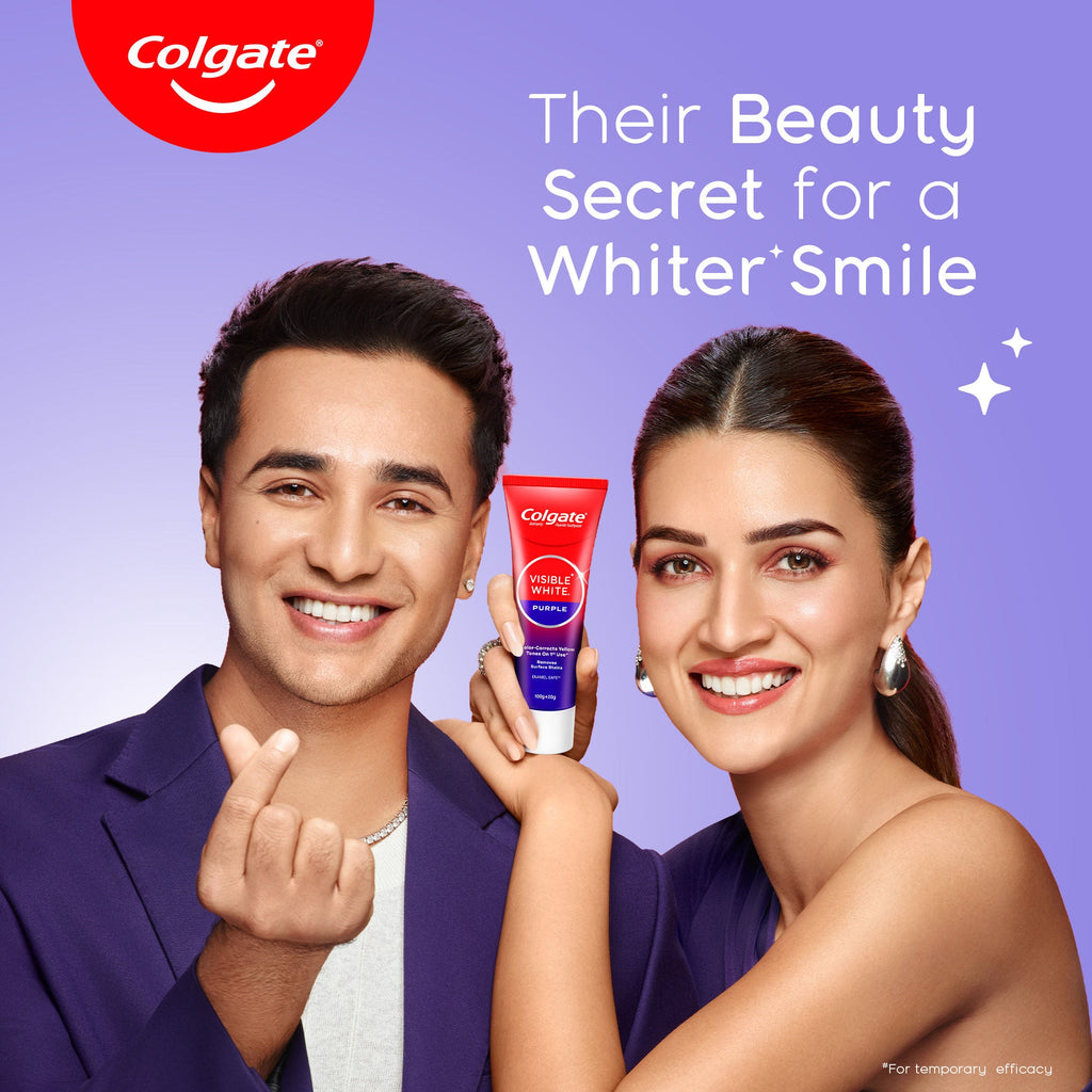 Colgate Visible White Purple Toothpaste for Color-Corrects Yellow Tones Saver Pack