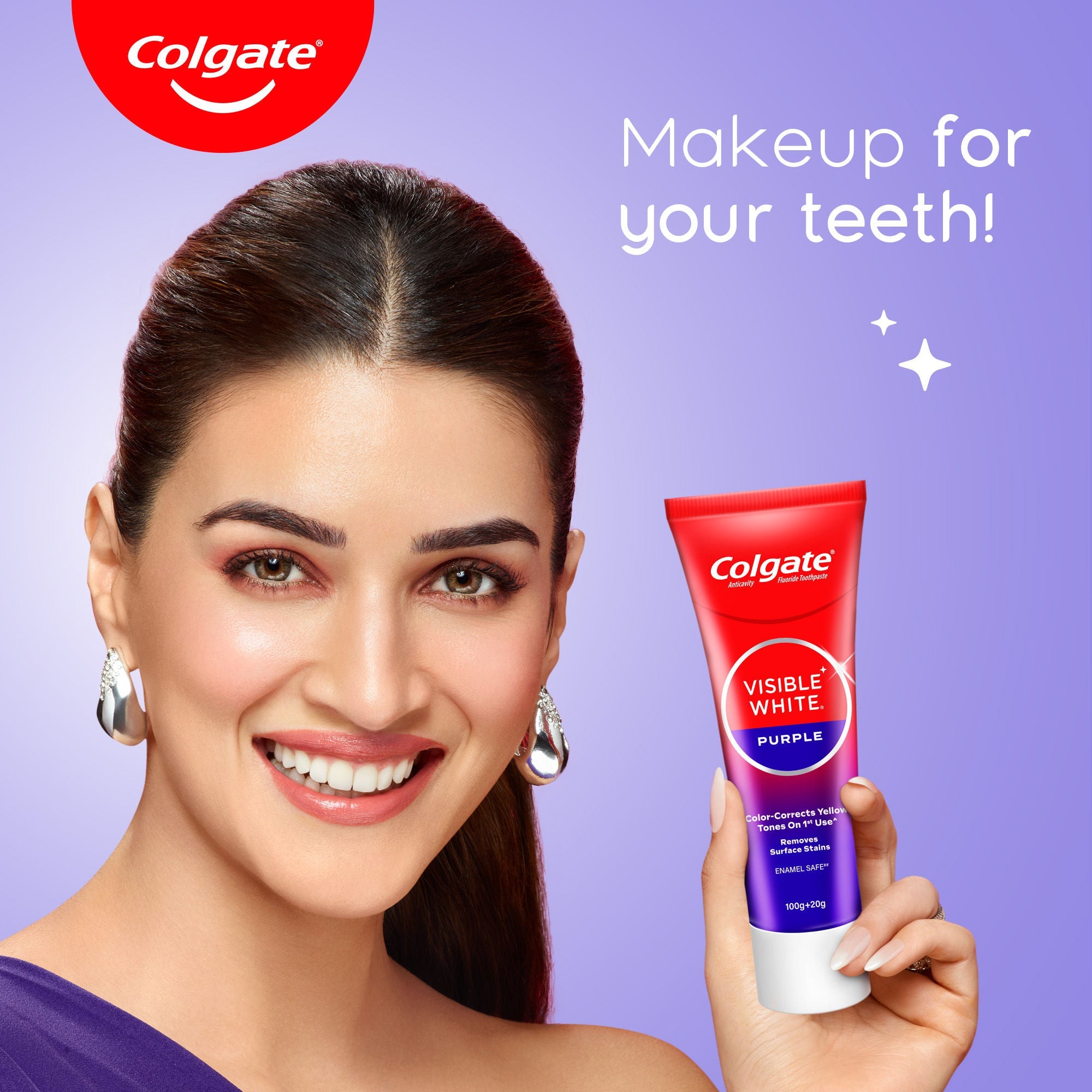 Colgate Visible White Purple Toothpaste for Color-Corrects Yellow Tones Saver Pack