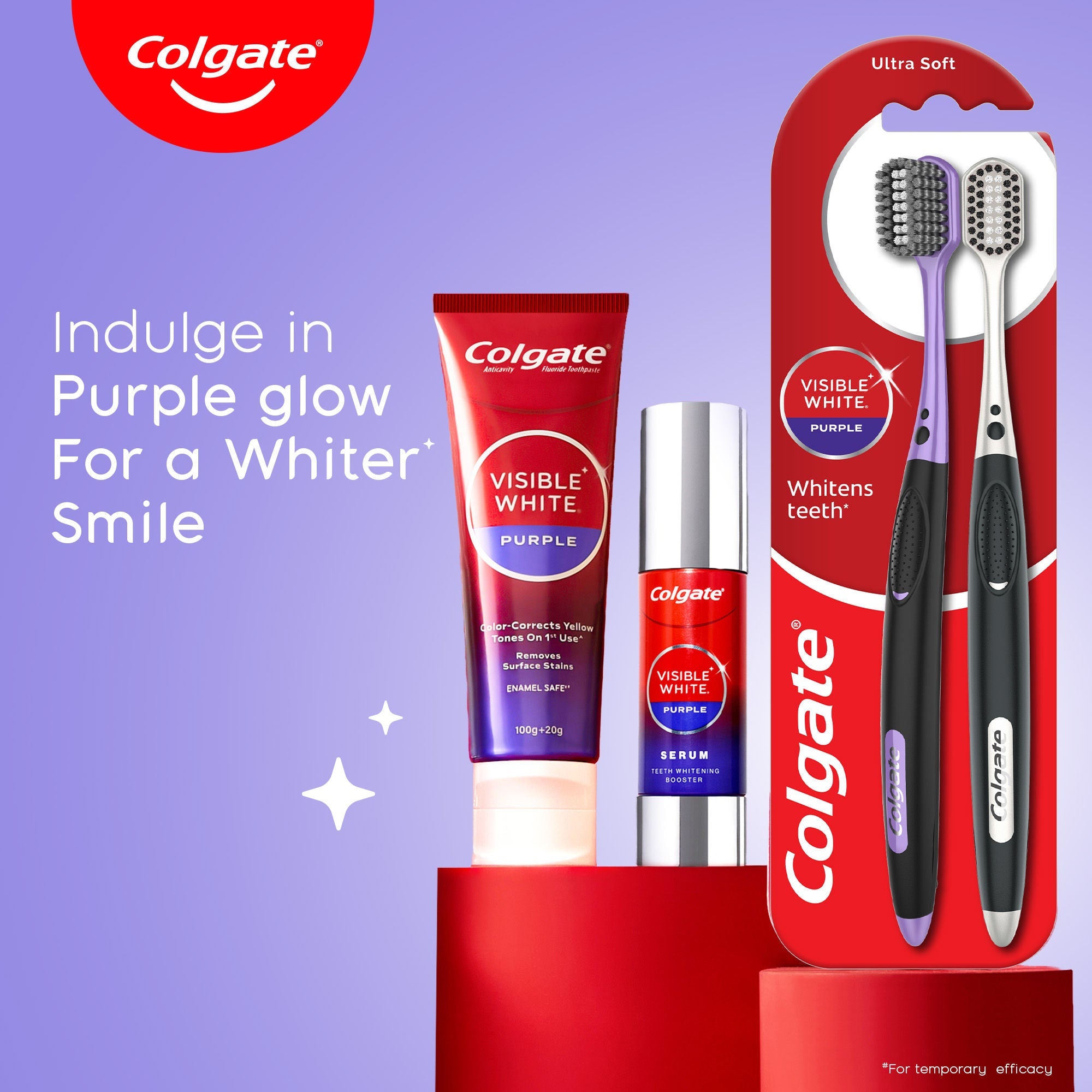 Colgate Visible White Purple Toothpaste for Color-Corrects Yellow Tones Saver Pack