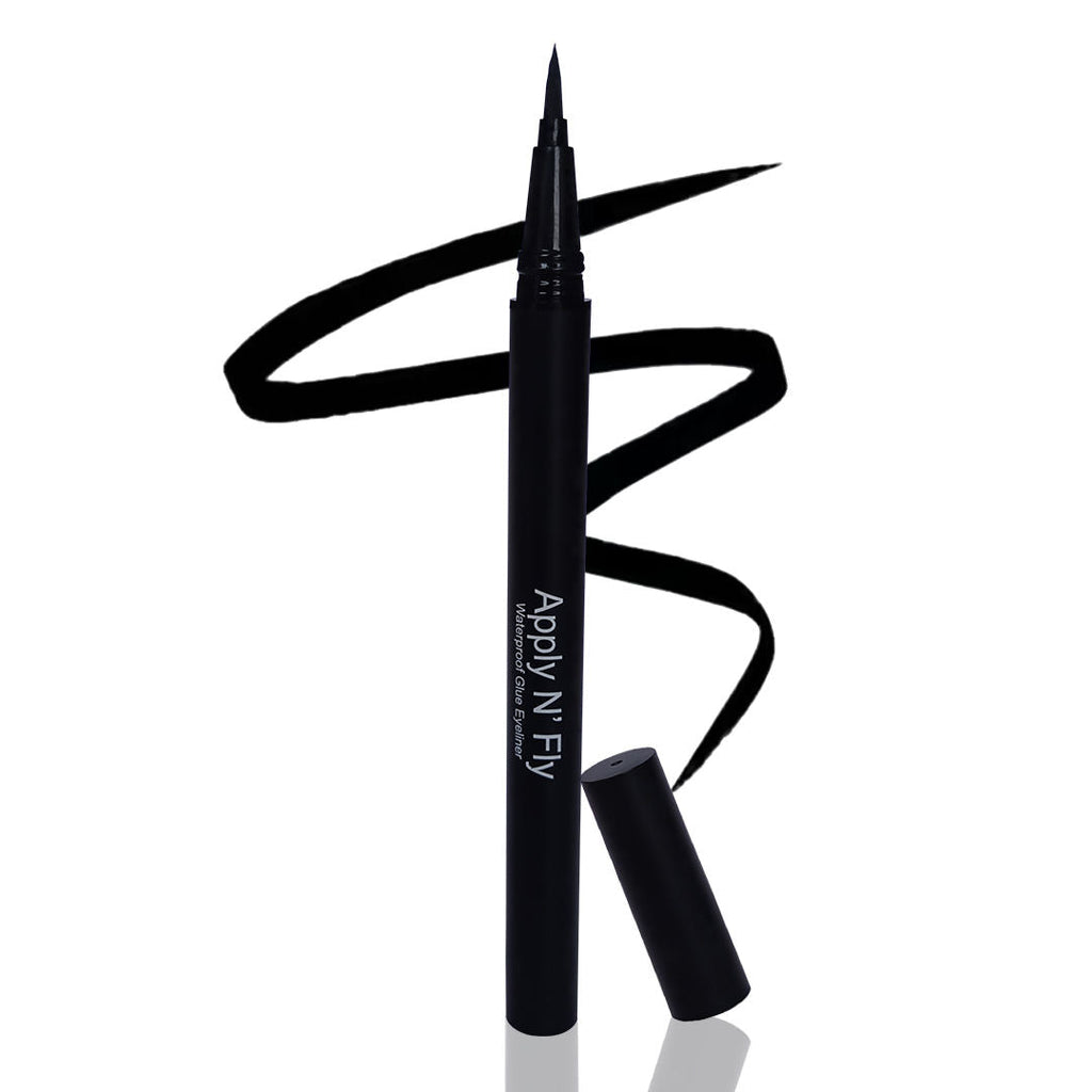 FLiCKA Apply N' Fly 2-in-1 Liquid Pen Glue & Eyeliner Long Lasting Intense Pigment - Black