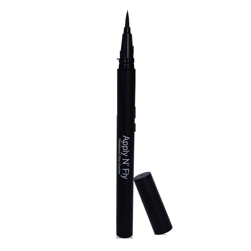 FLiCKA Apply N' Fly 2-in-1 Liquid Pen Glue & Eyeliner Long Lasting Intense Pigment - Black