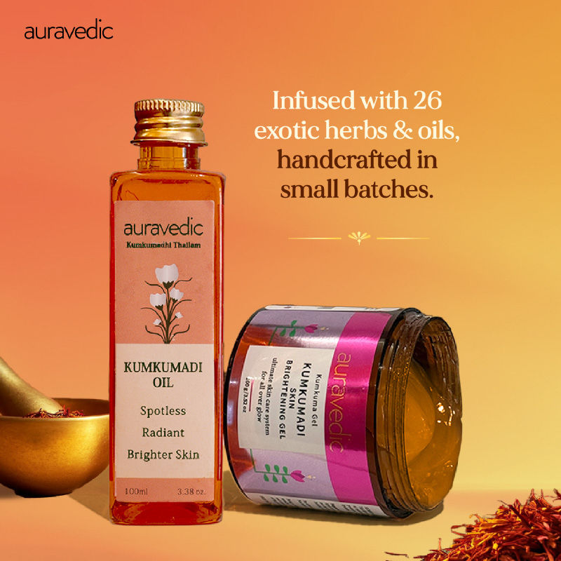 Auravedic Kumkumadi Tailam Kumkumadi Face Oil & Kumkumadi Gel With Kumkumadi Oil