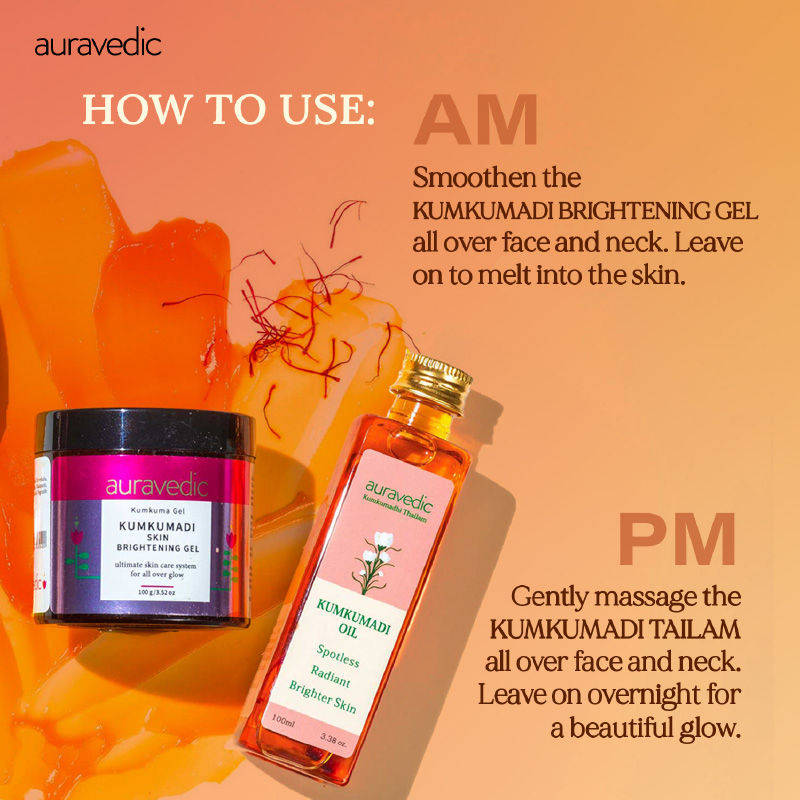Auravedic Kumkumadi Tailam Kumkumadi Face Oil & Kumkumadi Gel With Kumkumadi Oil