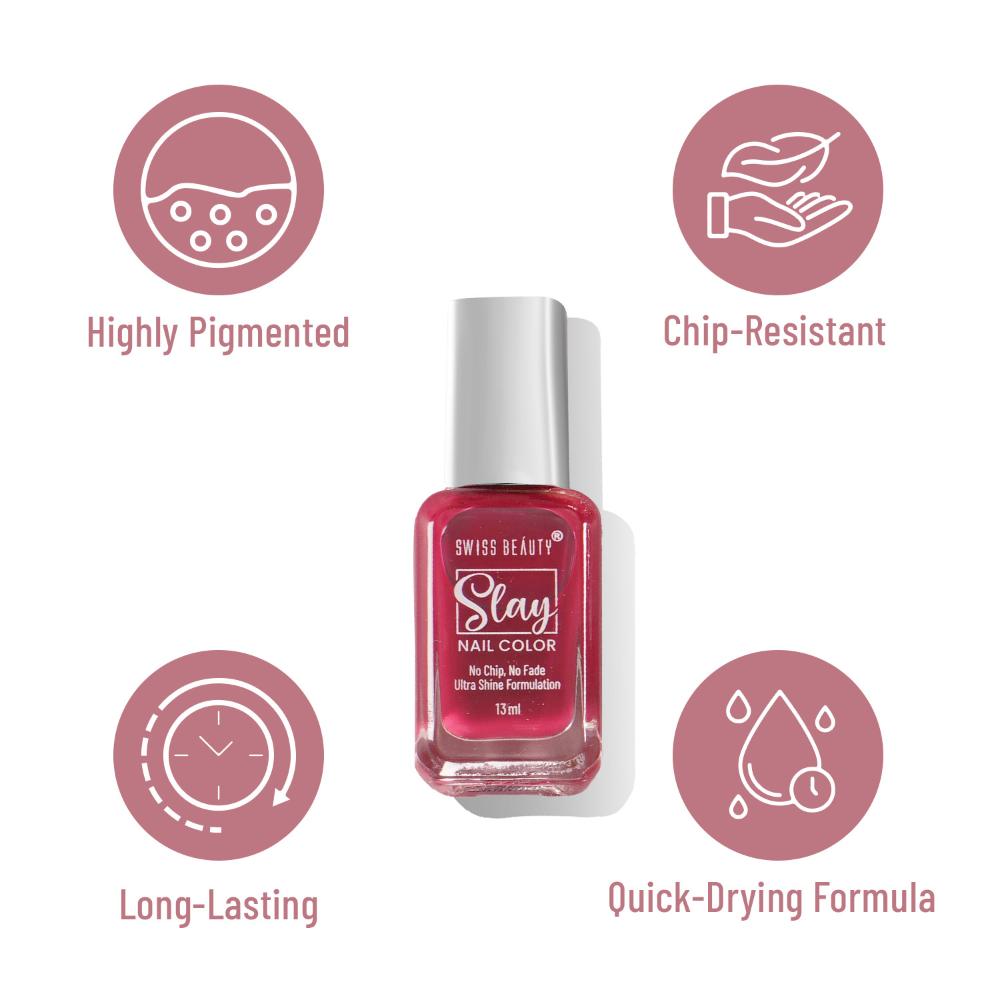 Swiss Beauty Slay Nail Color With Ultra Shine Formulation