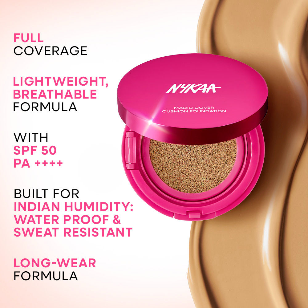 Nykaa Cosmetics Magic Cover Full Coverage Matte Cushion Foundation with SPF 50