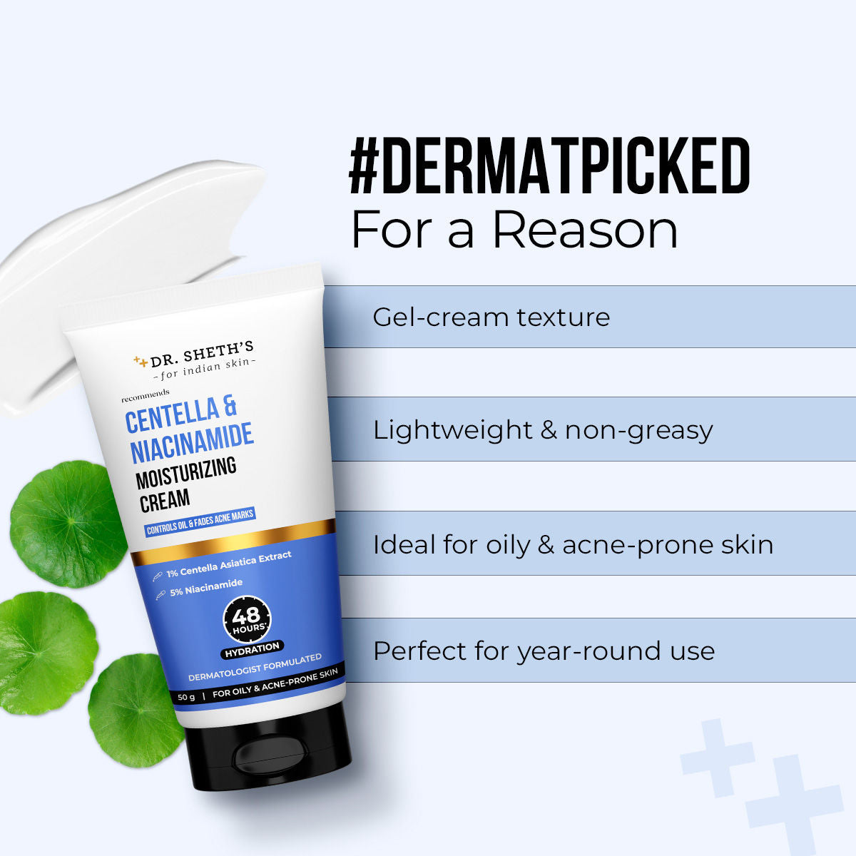 Dr. Sheth's Centella And Niacinamide Moisturizing Cream