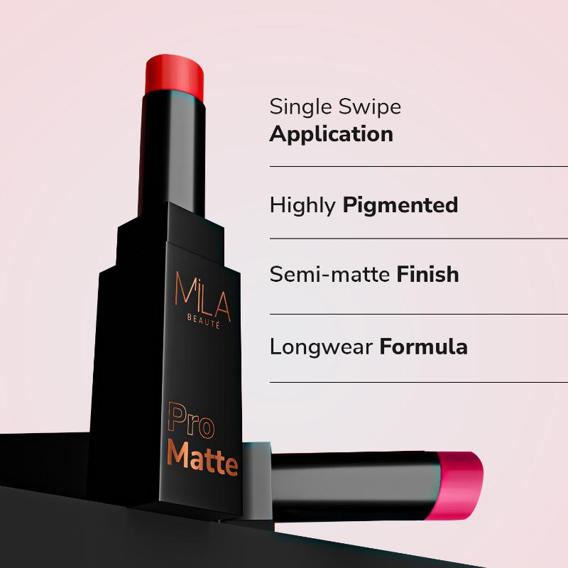 Mila Beauté Pro Matte Long Lasting Creamy Matte Finish Lipstick