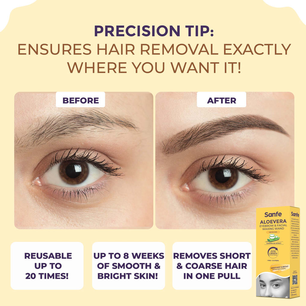 Sanfe Eyebrow & Facial Waxing 1 Pen + 10 Strips