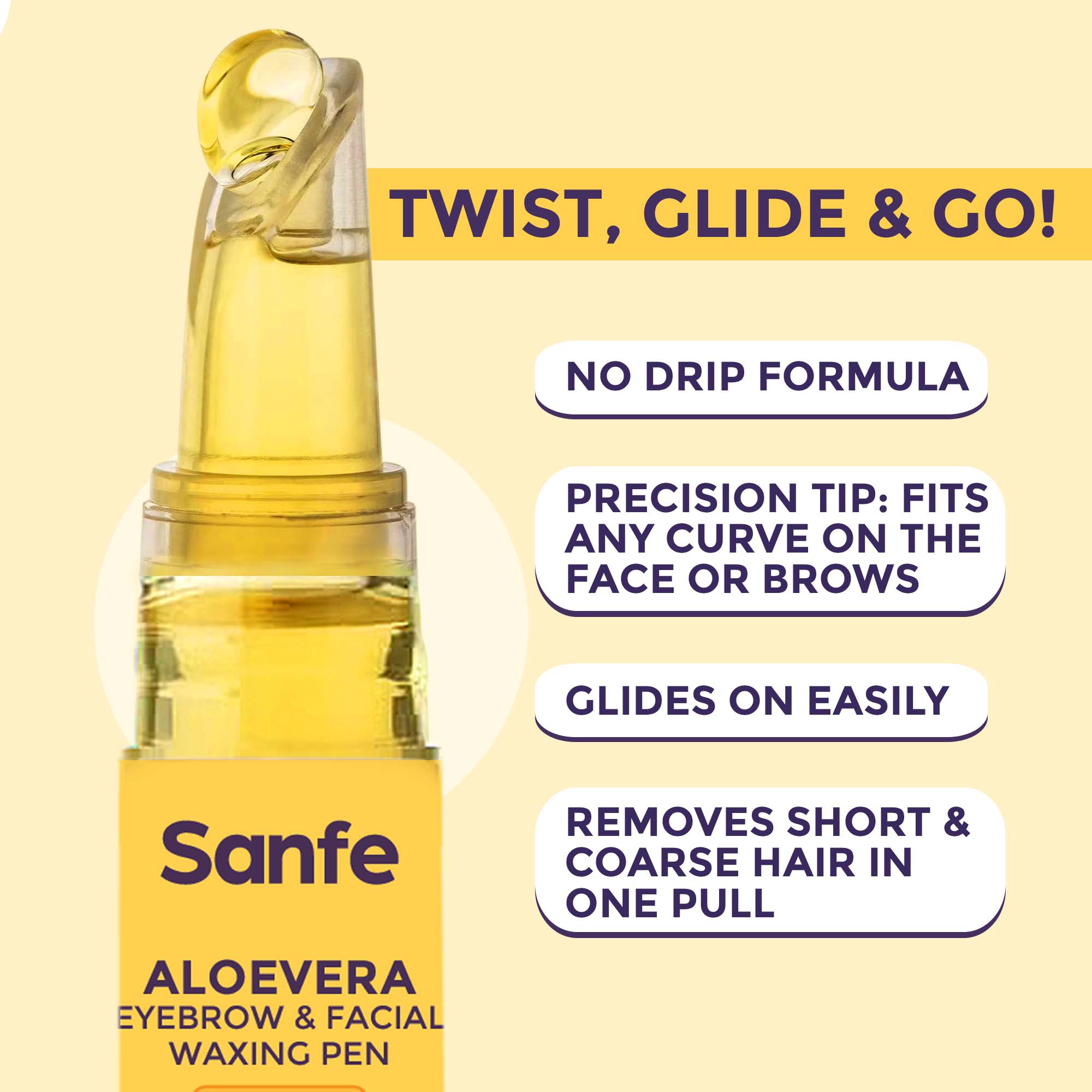 Sanfe Eyebrow & Facial Waxing 1 Pen + 10 Strips