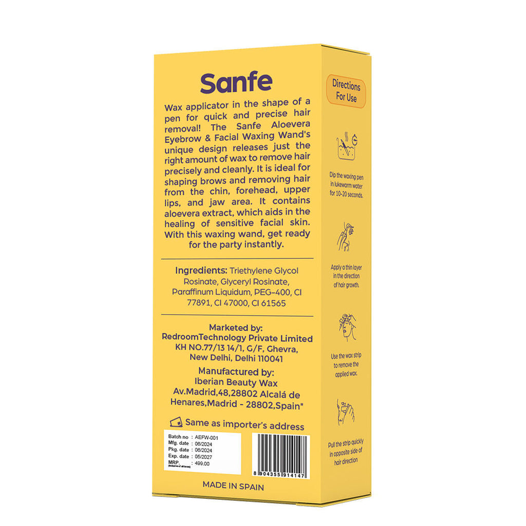 Sanfe Eyebrow & Facial Waxing 1 Pen + 10 Strips