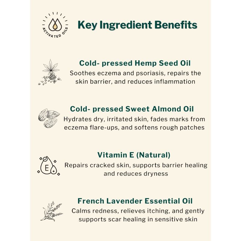 Oleum Cottage Skin Softening Body Oil for Dry, Eczema and Psoriasis Prone Skin, Scars and Marks