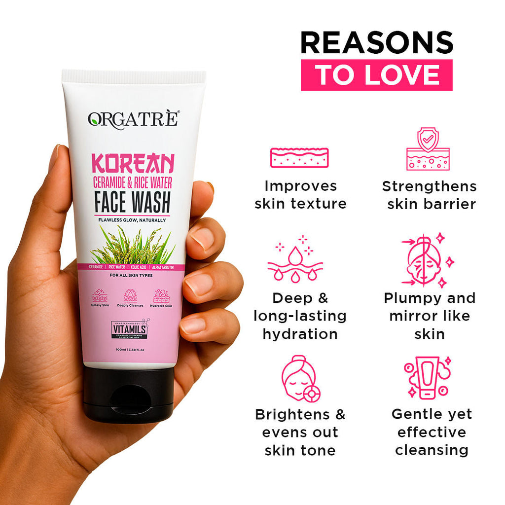 Orgatre Korean Rice Water & Alpha Arbutin Face Wash