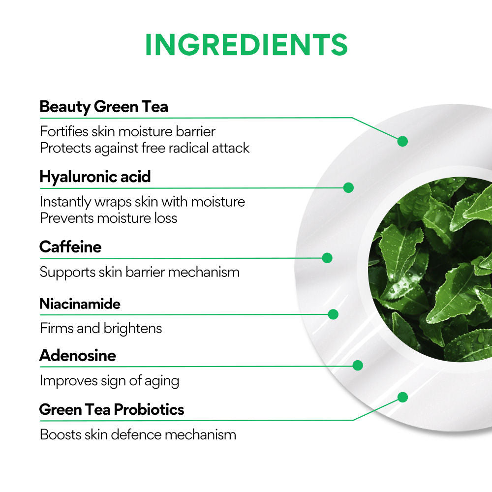 Innisfree Green Tea Hyaluronic Acid Under Eye And Face Serum For Reducing Puffiness