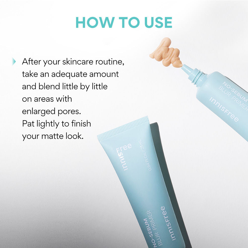 Innisfree No Sebum Blur Primer - Smooth Pore Coverage & Soft Base