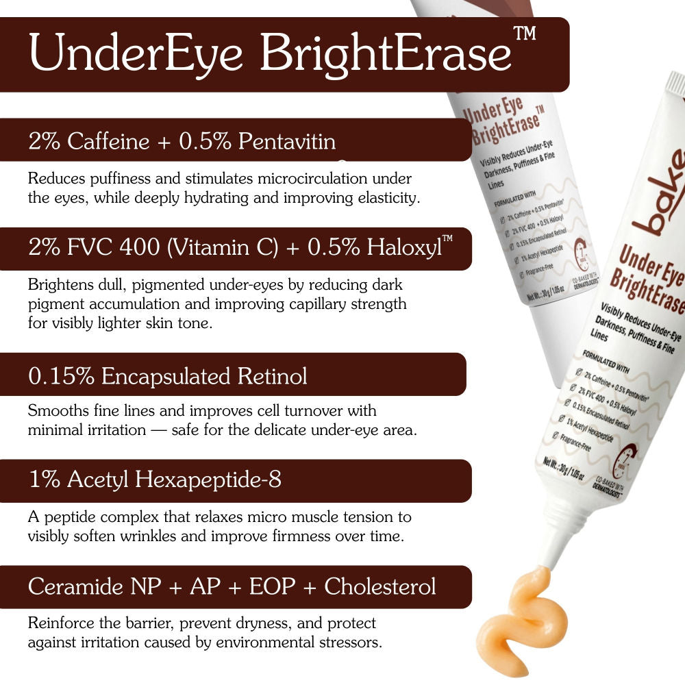 BAKE BrightErase Under Eye Cream – 2% Caffeine for Under-Eye Darkness, Puffiness & Fine Lines