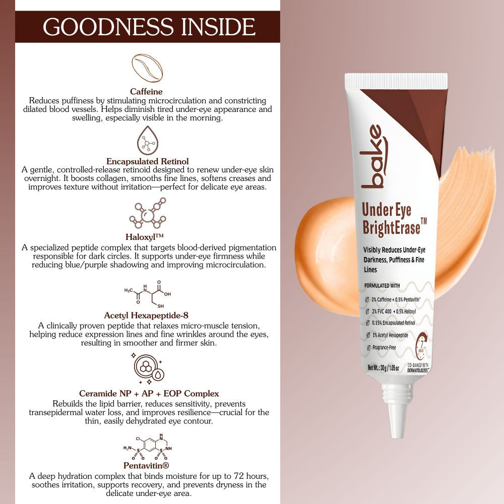 BAKE BrightErase Under Eye Cream – 2% Caffeine for Under-Eye Darkness, Puffiness & Fine Lines