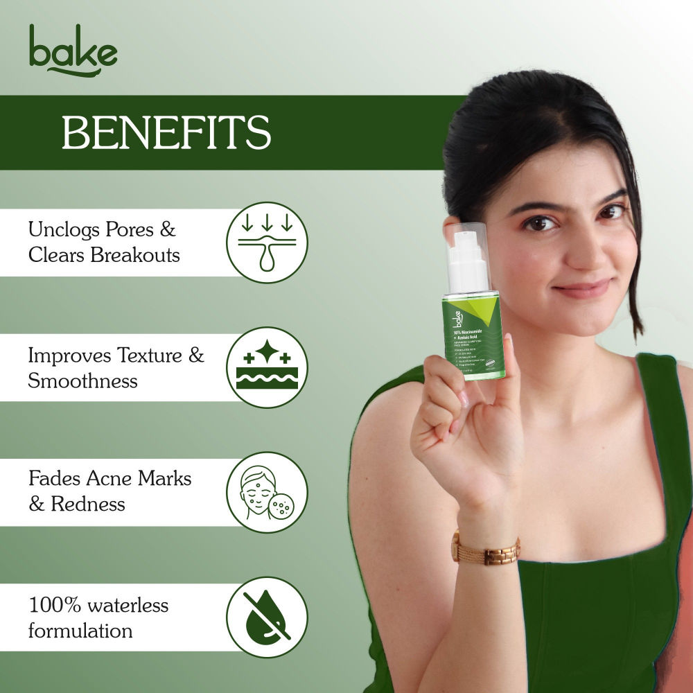Bake 10% Niacinamide & Azelaic Acid Face Serum For Acne Scars & Dark Spots