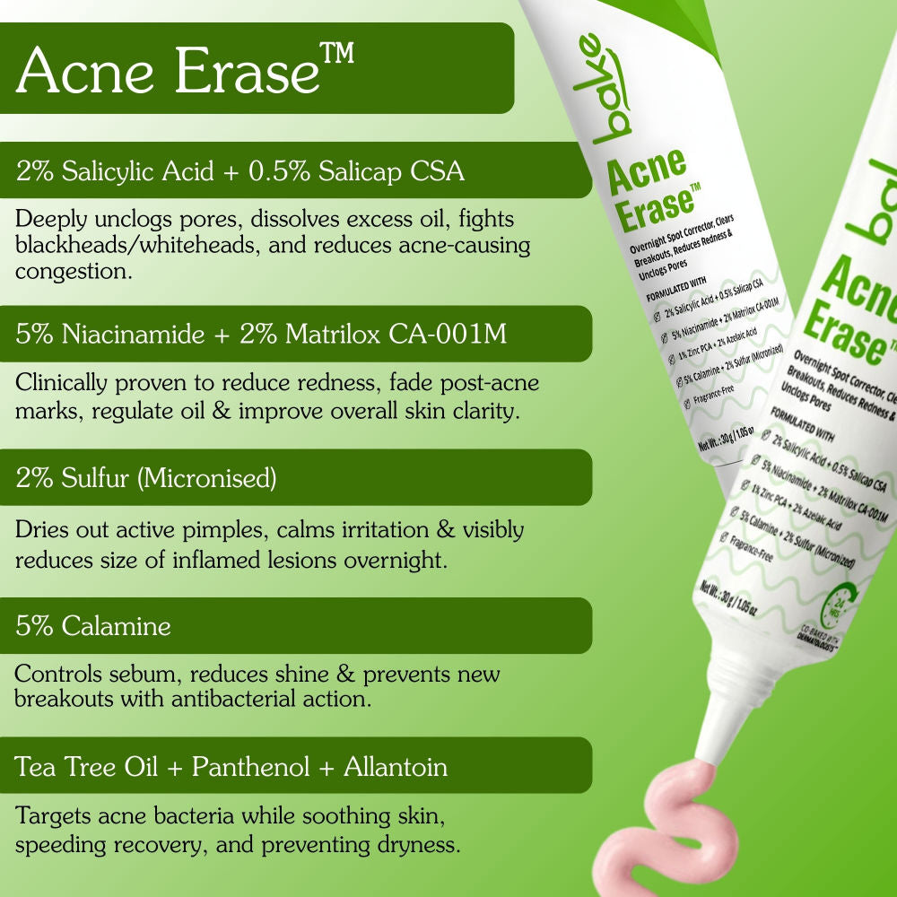 BAKE Acne Spot Serum Gel - Overnight Corrector For Pimples, Breakouts, Redness & Clogged Pores