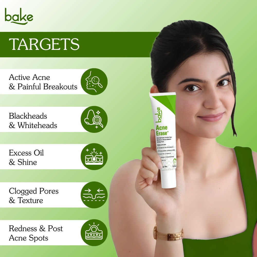 BAKE Acne Spot Serum Gel - Overnight Corrector For Pimples, Breakouts, Redness & Clogged Pores
