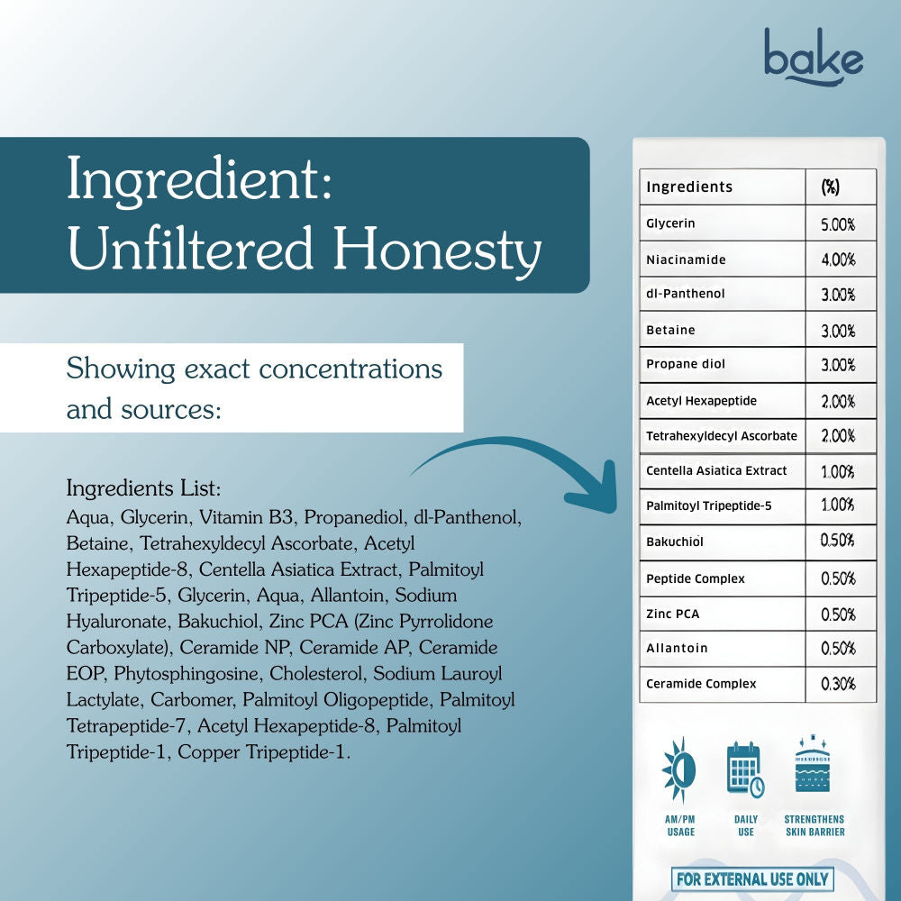 BAKE Wrinkle Erase Anti-Wrinkle, Firming & Skin Barrier Serum Cream For Fine Lines, Aging Skin