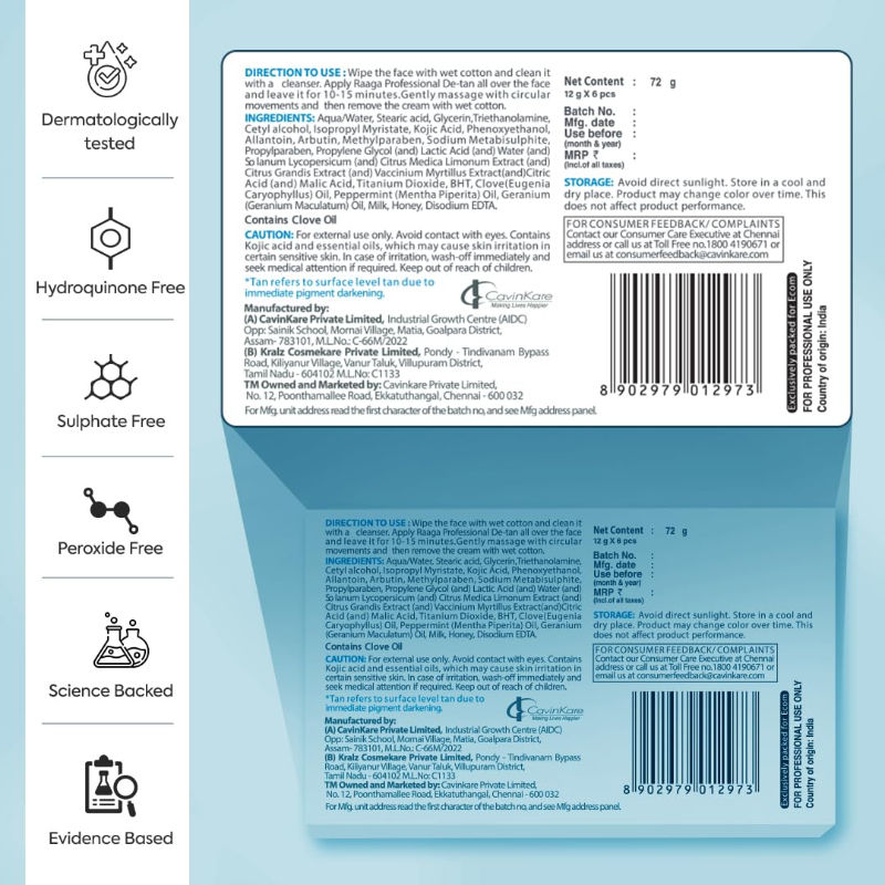 Raaga Professional De-Tan Removal Cream