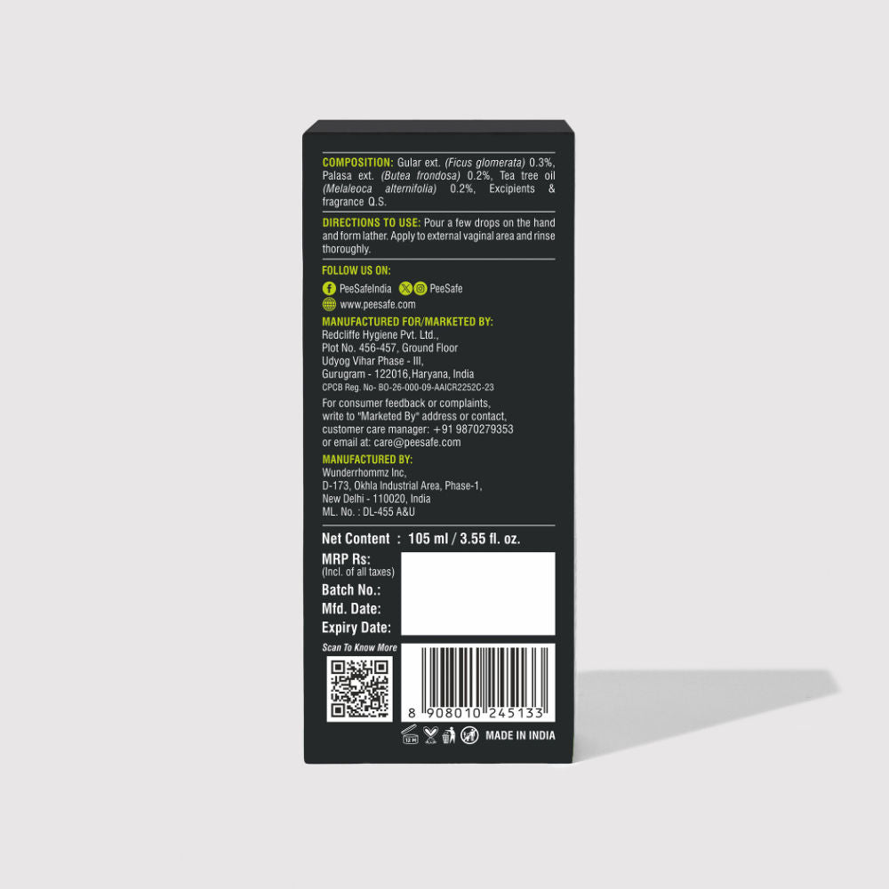 Pee Safe Intimate Wash For Women - Lemongrass Fragrance & 100% Alcohol-Free, Paraben-Free