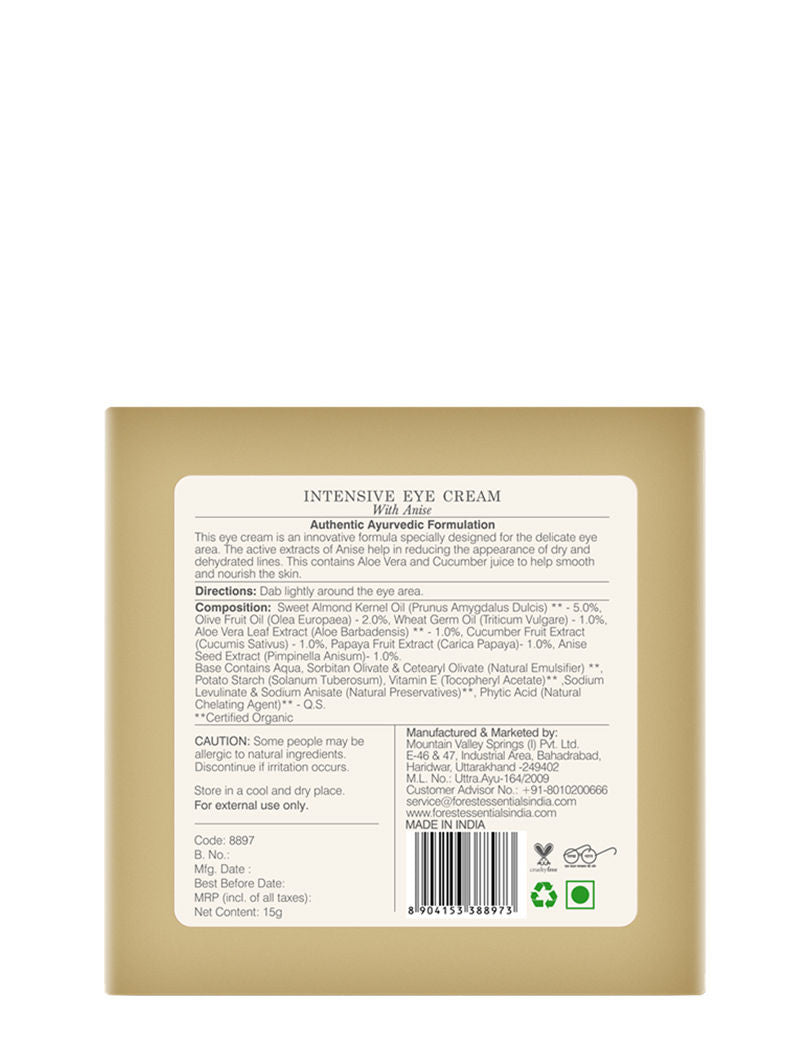 Forest Essentials Intensive Anise, Niacinamide & Hyaluronic Acid Under Eye Cream For Dark Circles