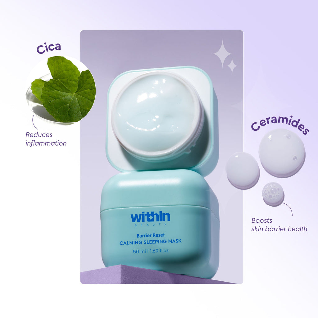 Within Beauty Ceramide & Cica Extract Sleeping Mask, Barrier Reset Calming Sleeping Mask