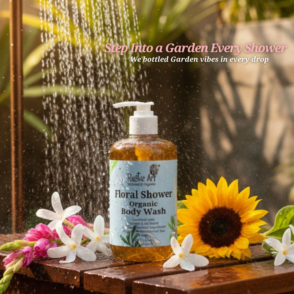 Rustic Art Organic Floral Shower Body Wash