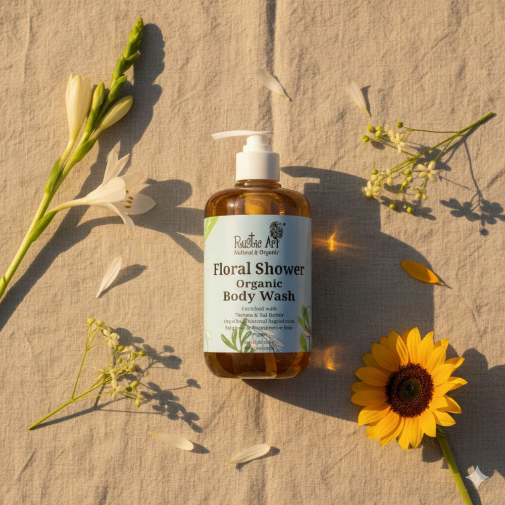 Rustic Art Organic Floral Shower Body Wash