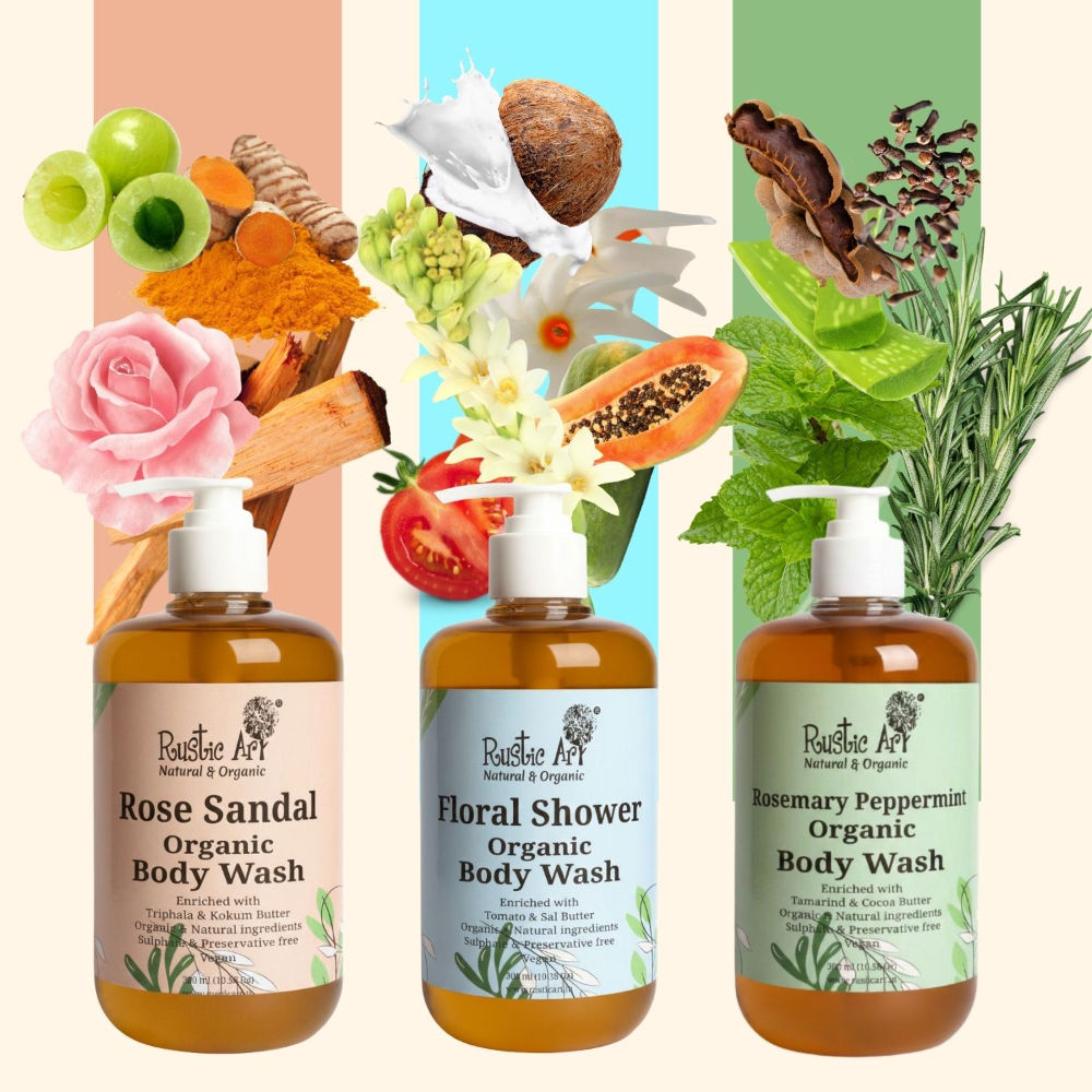 Rustic Art Organic Floral Shower Body Wash