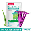 Sirona Disposable Shaving Razors for Women, Aloe Vera Lubrication for Smooth Instant Hair Removal