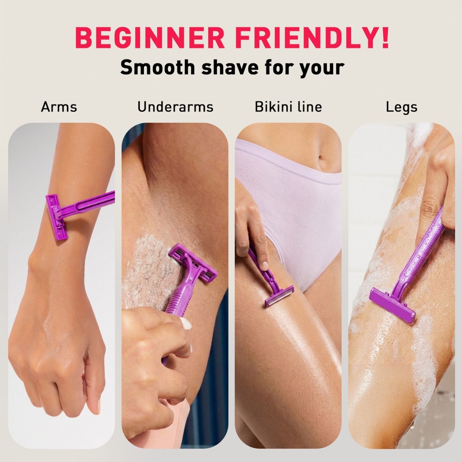 Sirona Disposable Shaving Razors for Women, Aloe Vera Lubrication for Smooth Instant Hair Removal