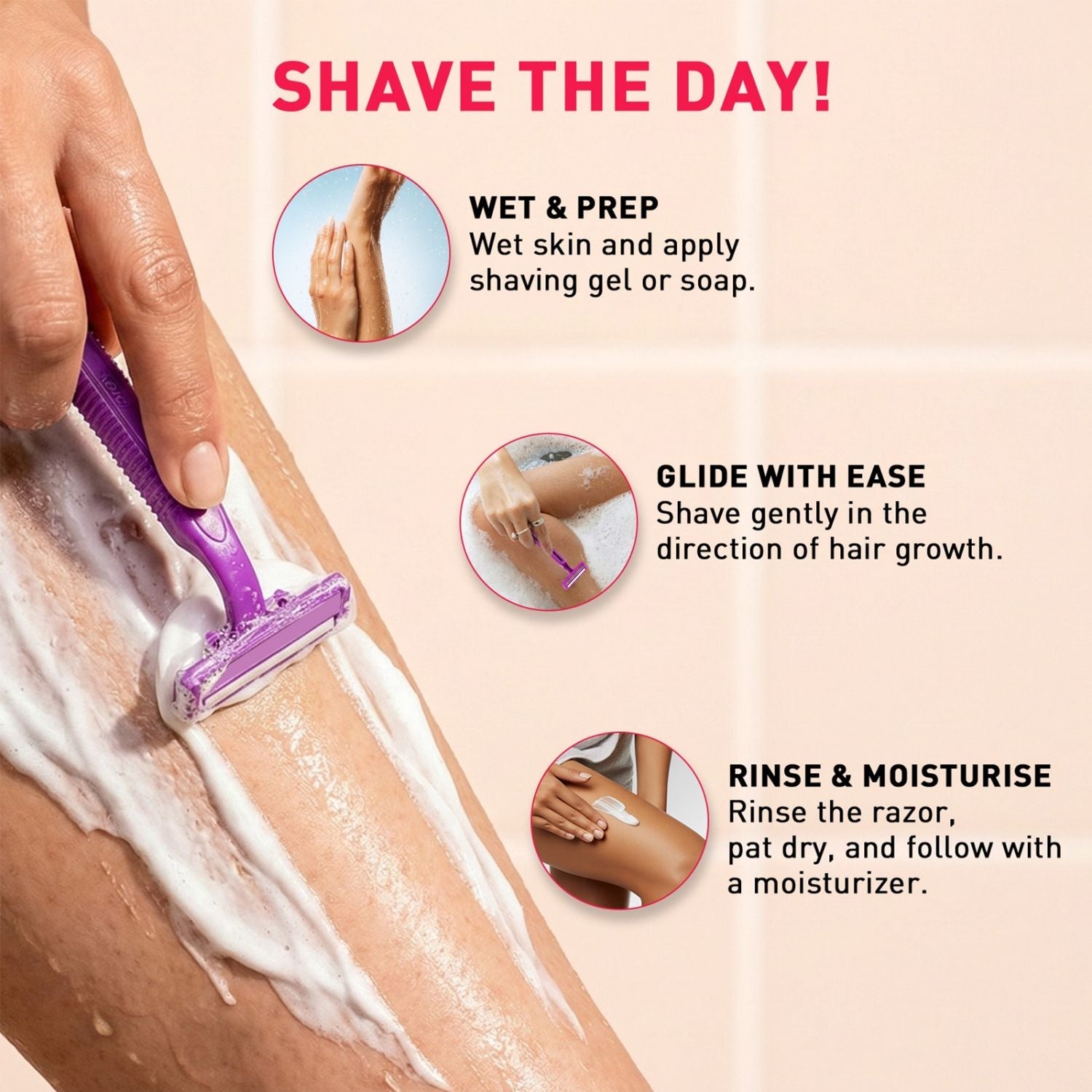 Sirona Disposable Shaving Razors for Women, Aloe Vera Lubrication for Smooth Instant Hair Removal