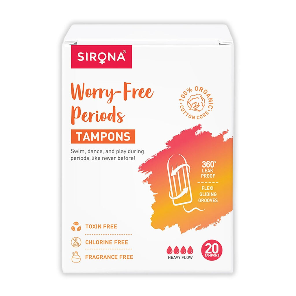 Sirona Fda Approved Tampons for Heavy Flow, High Absorption Biodegradable Tampons, 360° Leakproof