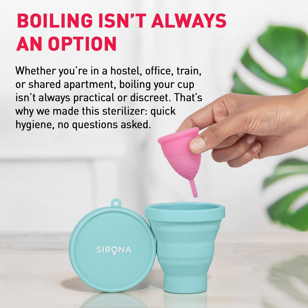 Sirona Menstrual Cup Sterilizer Microwave Safe, Collapsible and Easy to Use Sterilizer
