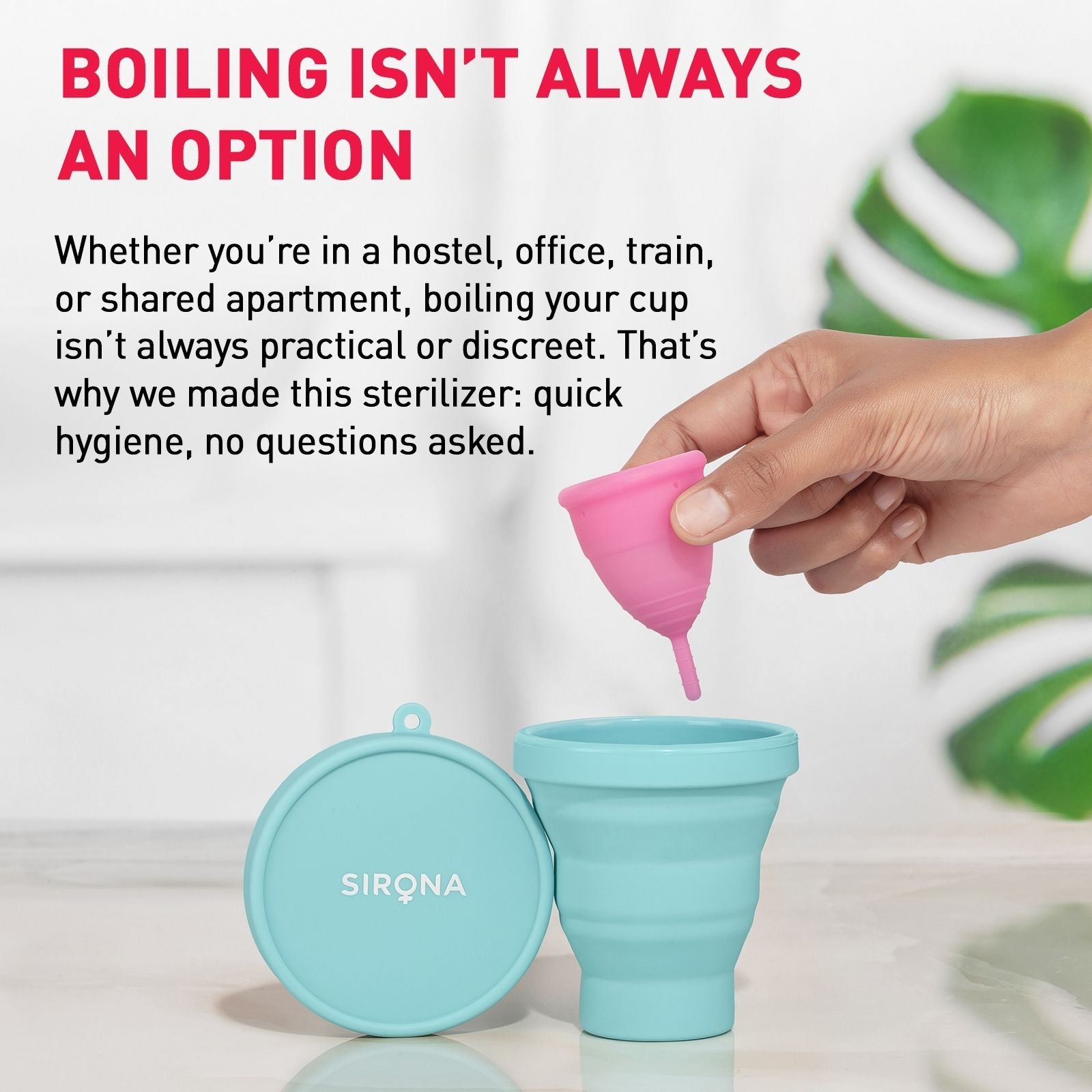 Sirona Menstrual Cup Sterilizer Microwave Safe, Collapsible and Easy to Use Sterilizer
