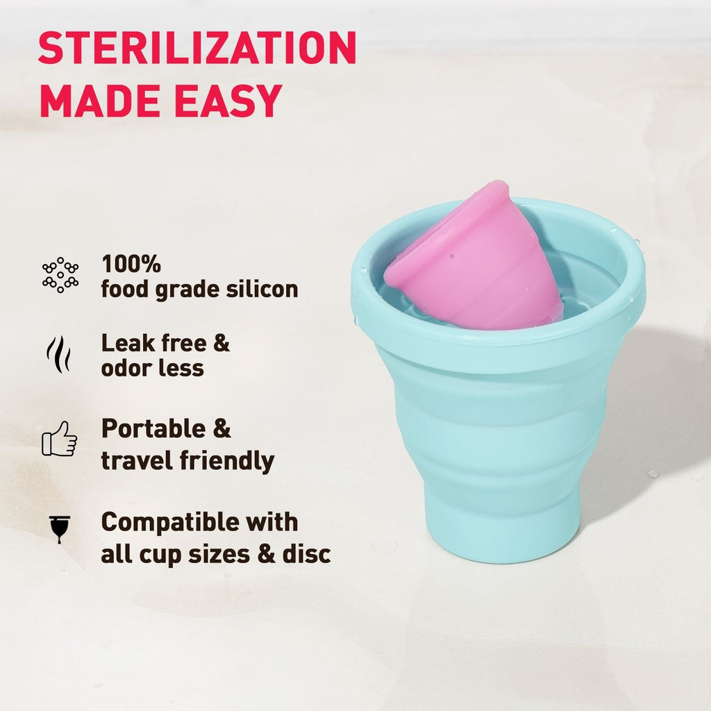 Sirona Menstrual Cup Sterilizer Microwave Safe, Collapsible and Easy to Use Sterilizer
