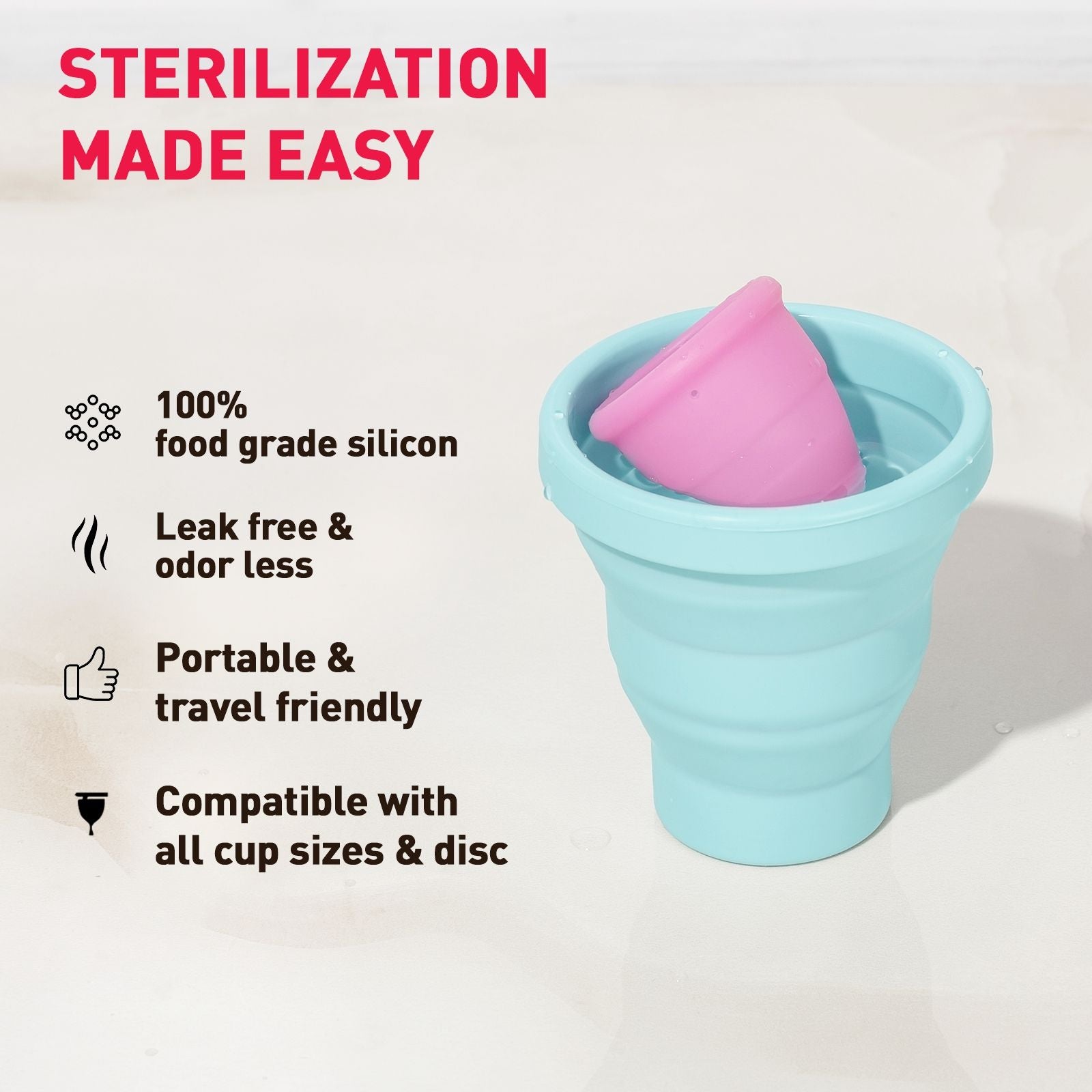 Sirona Menstrual Cup Sterilizer Microwave Safe, Collapsible and Easy to Use Sterilizer