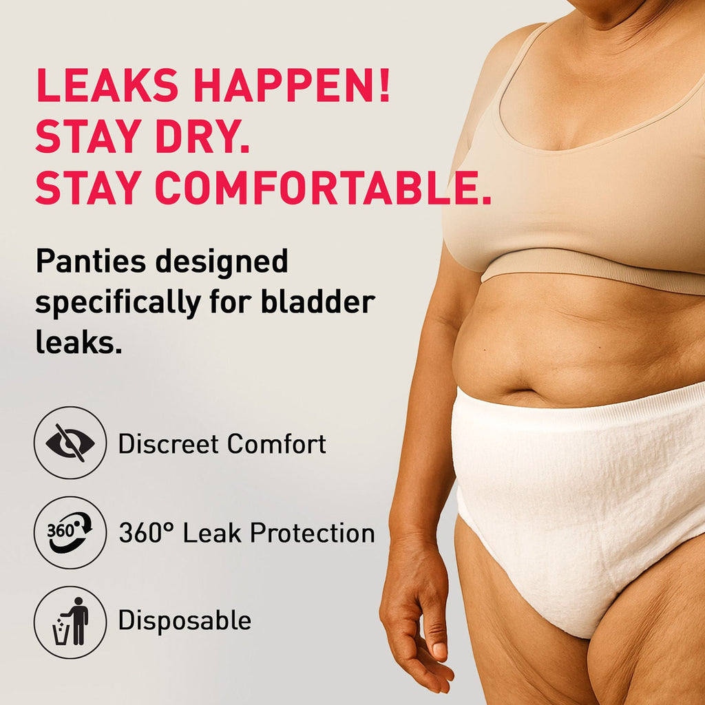 Sirona Incontinence Panties, M-L (28-26 in.) Bladder Leak Protection, 360° Coverage, Comfortable Fit