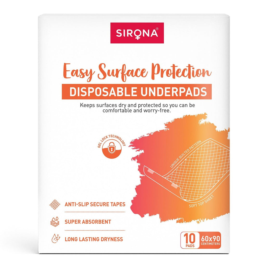 Sirona Disposable Underpads - Large, Soft & Leakproof Bed Protection with Anti-Slip Tapes