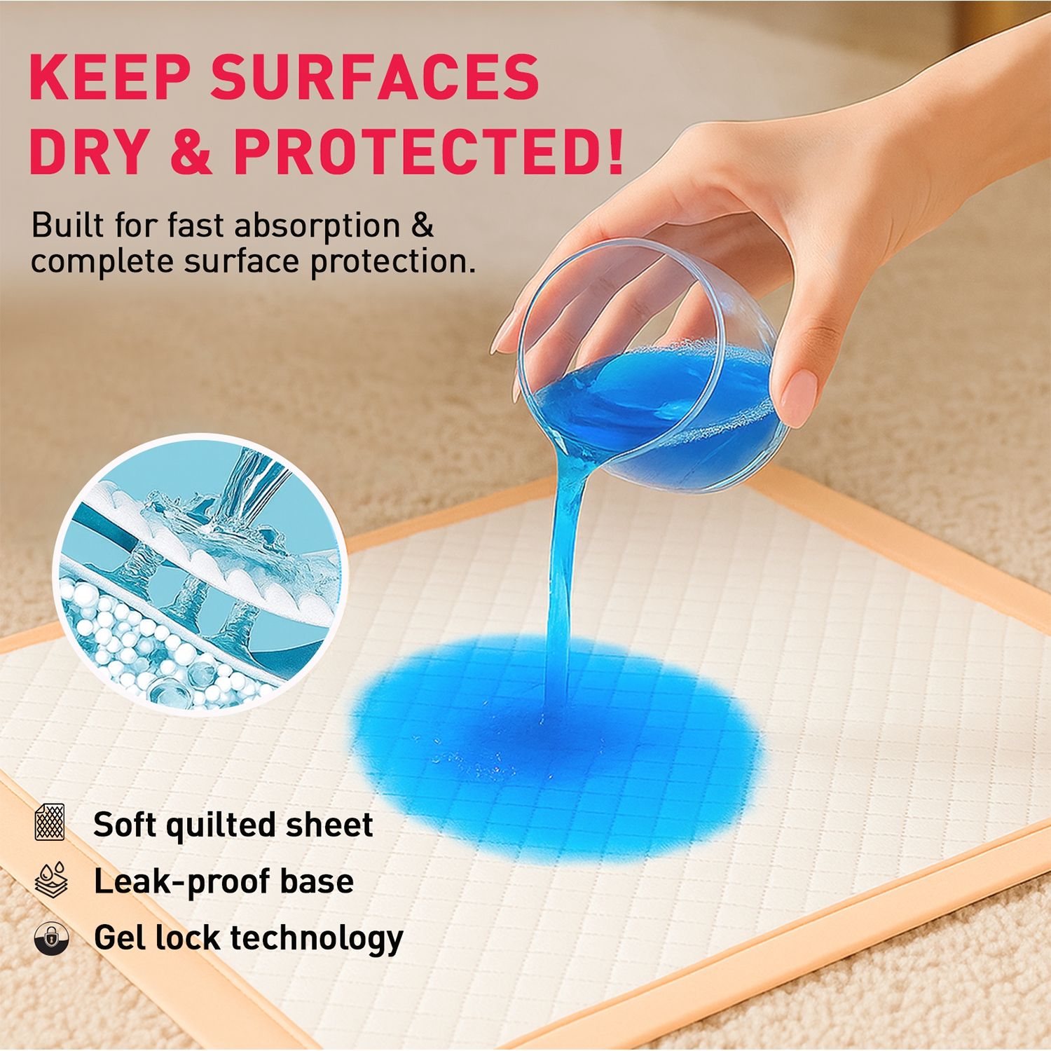 Sirona Disposable Underpads - Large, Soft & Leakproof Bed Protection with Anti-Slip Tapes