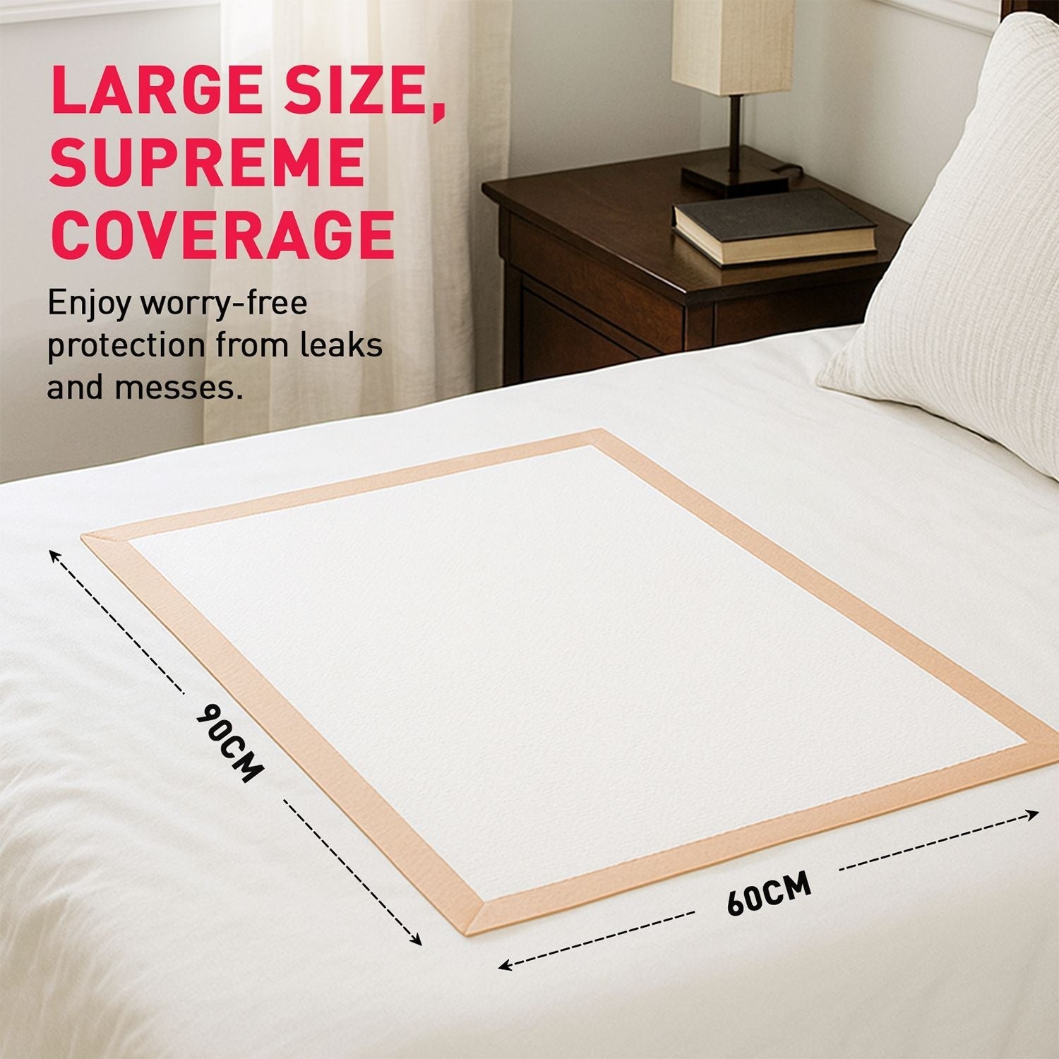 Sirona Disposable Underpads - Large, Soft & Leakproof Bed Protection with Anti-Slip Tapes